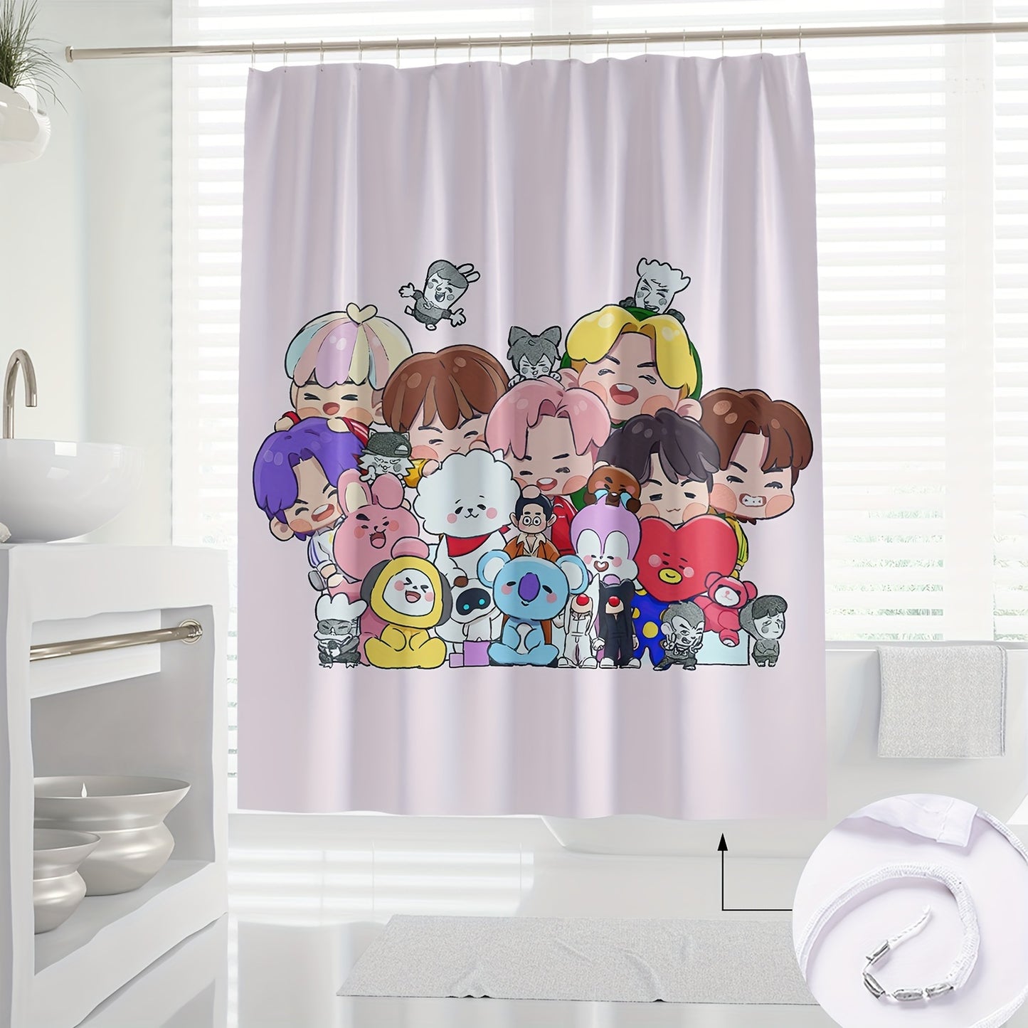 Cortina de Banho BTS Fofuras