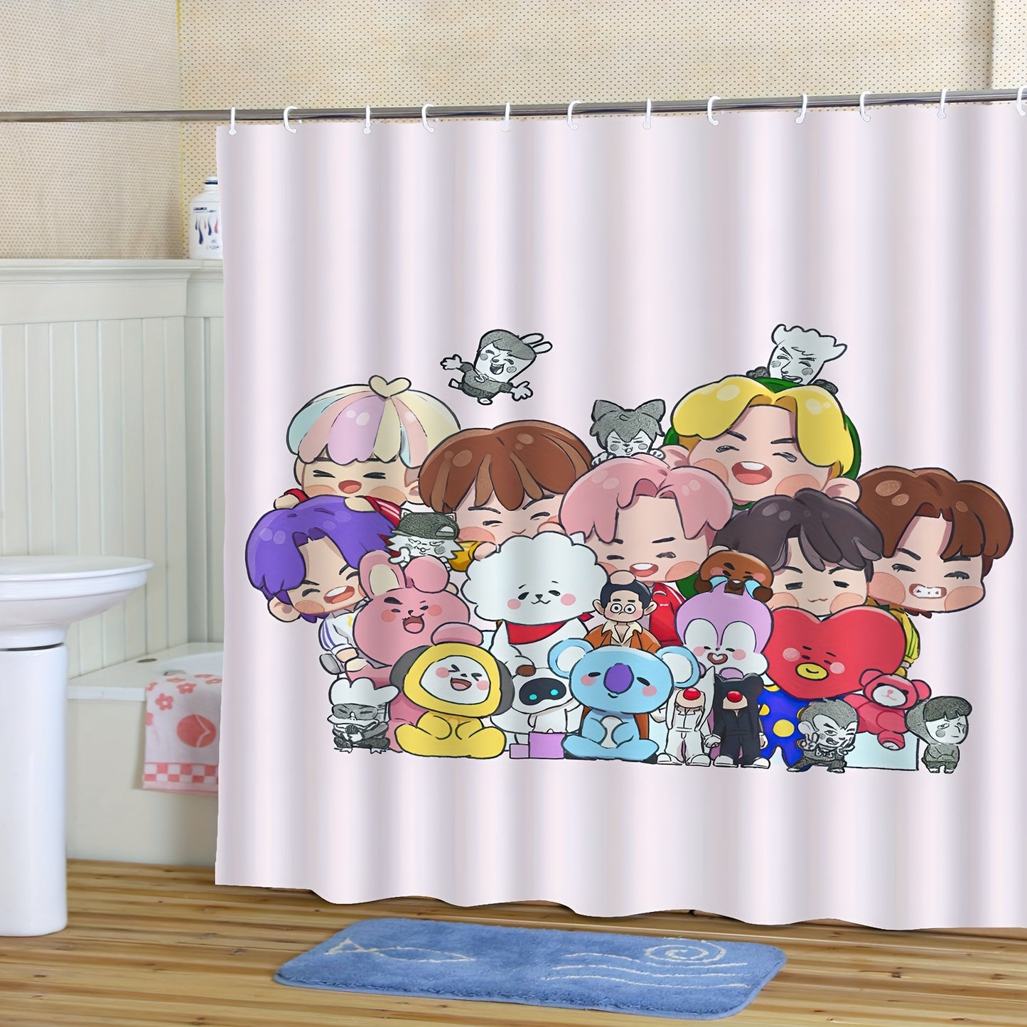 Cortina de Banho BTS Fofuras