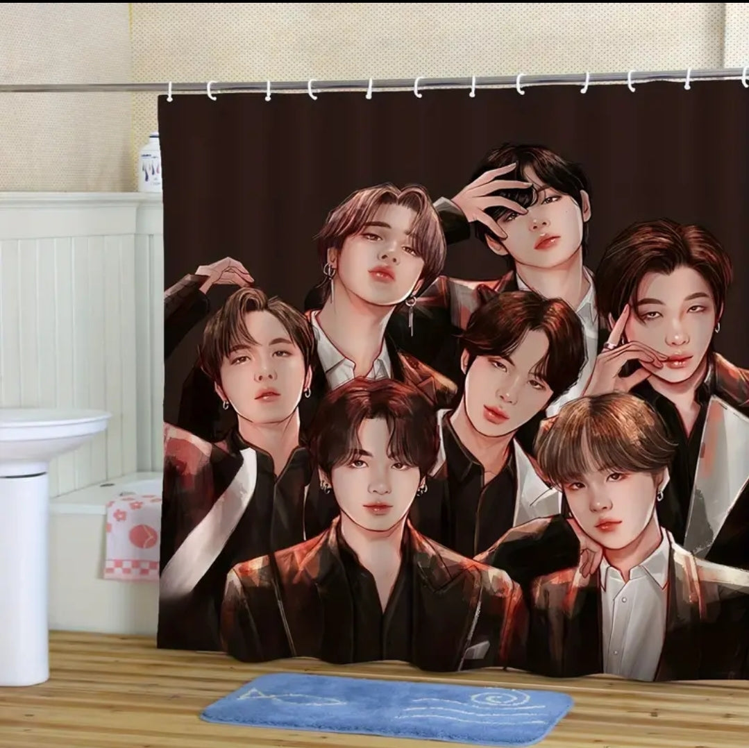 Cortina de banheiro BTS