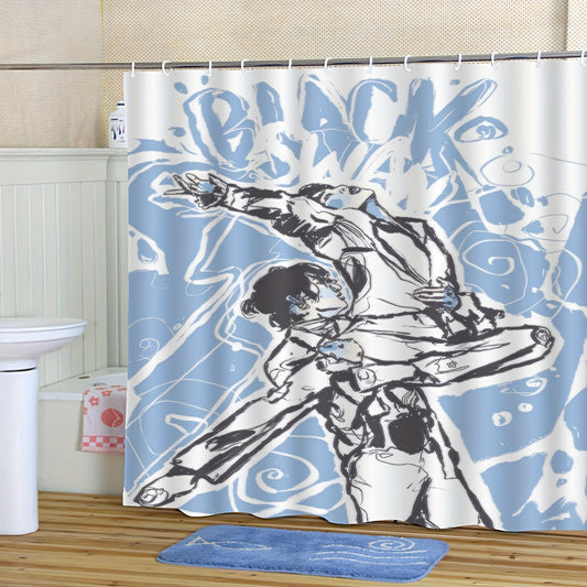 K-Pop Inspired Shower Curtain - Waterproof, Machine Washable With Hooks Included - Perfect For Bathroom Decor &amp; Fan Support