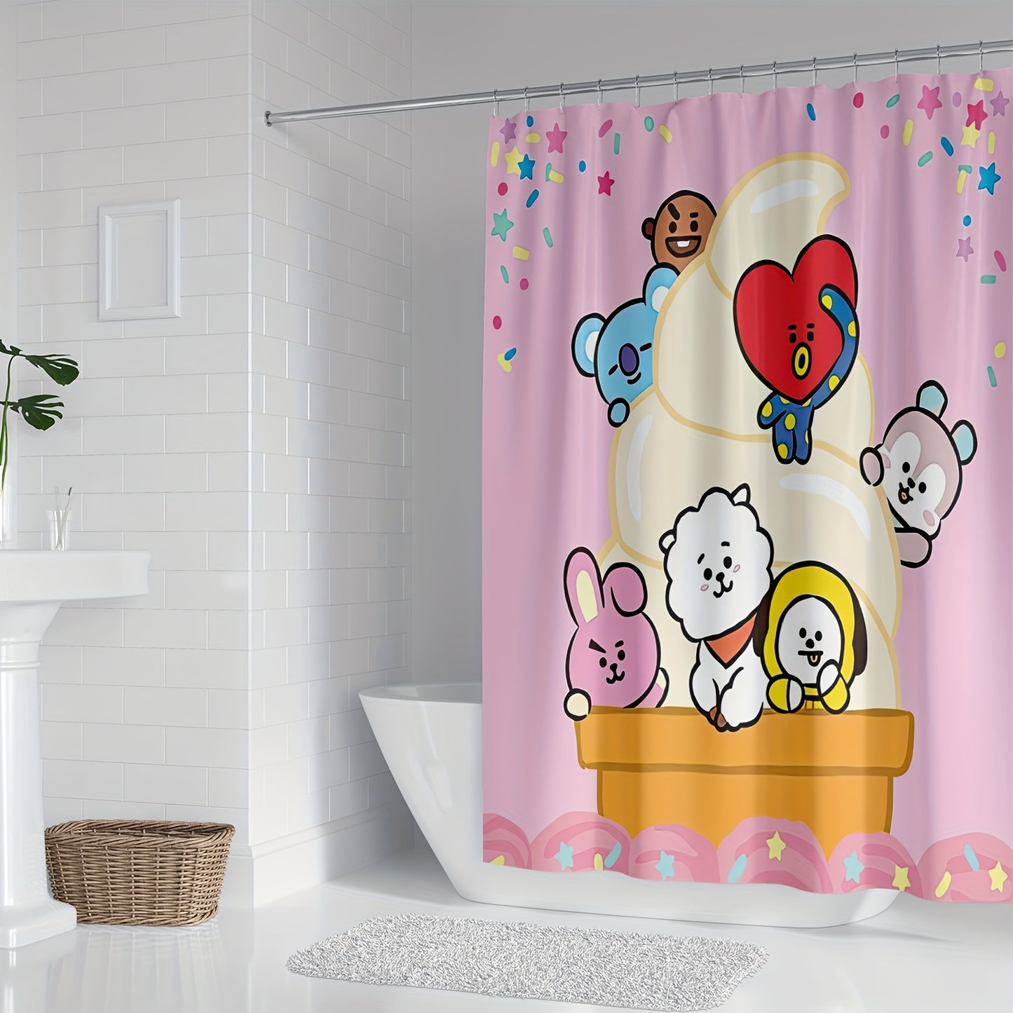 Cortina de Banho BT21 doces