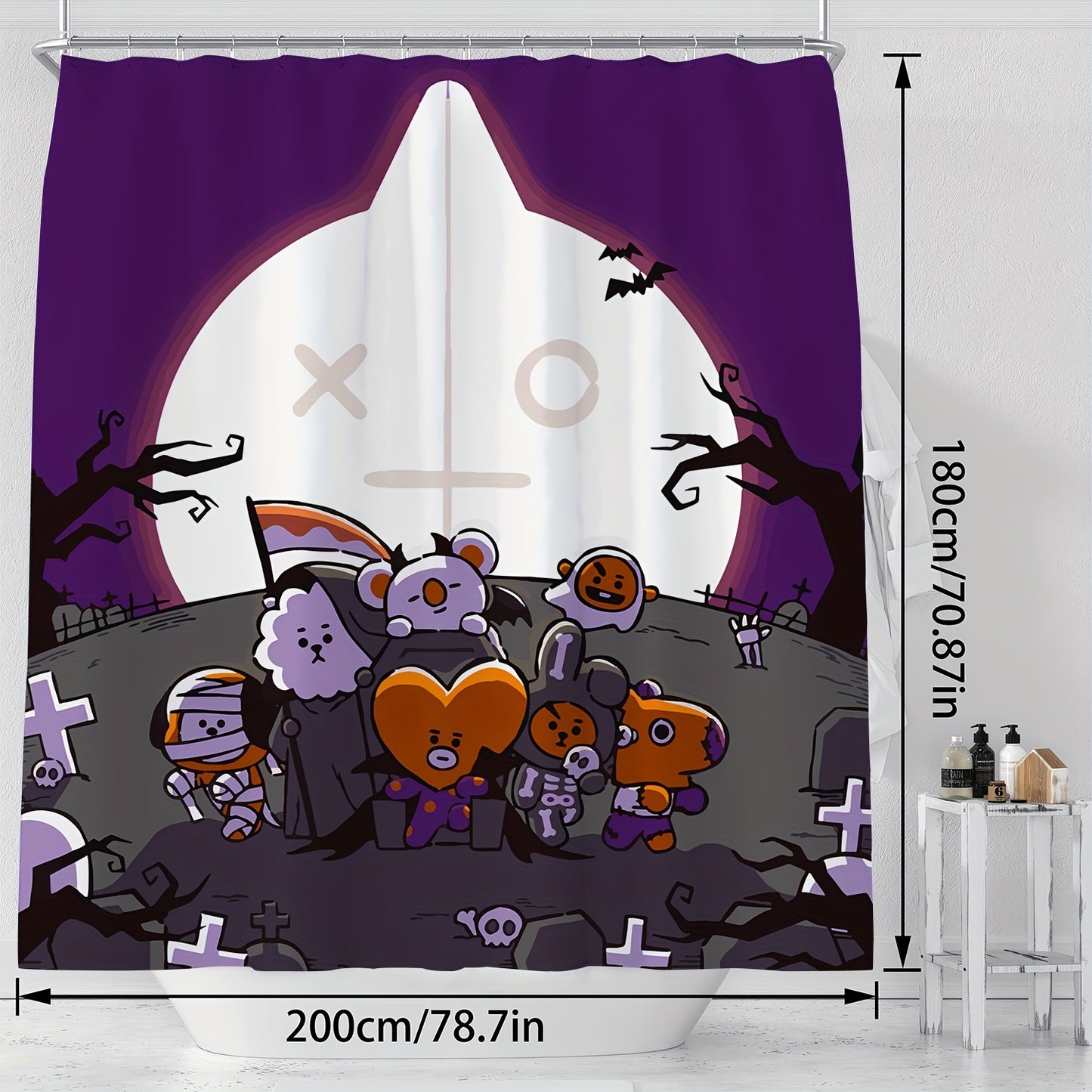 Cortina de Banho BT21 Halloween