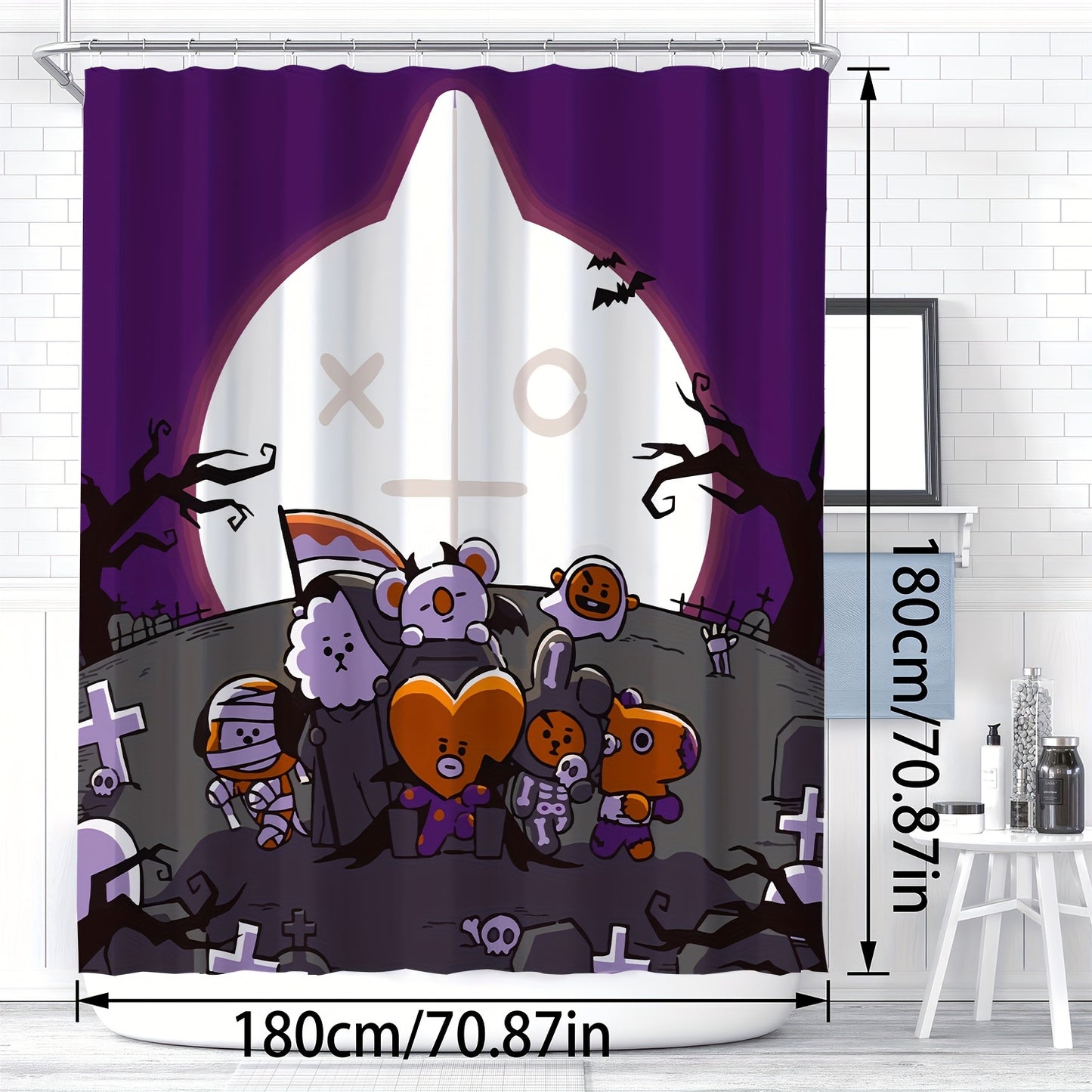 Cortina de Banho BT21 Halloween