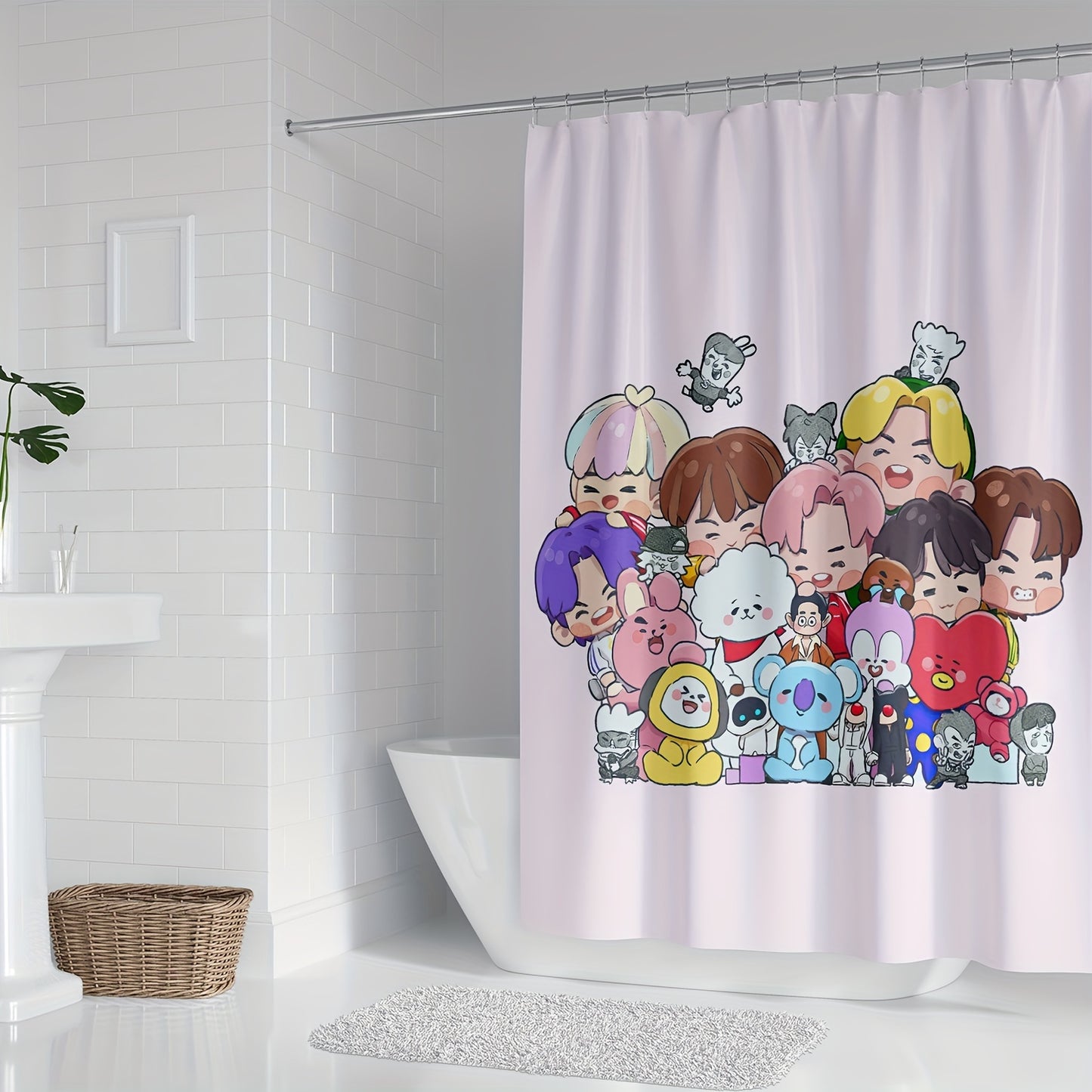 Cortina de Banho BTS Fofuras