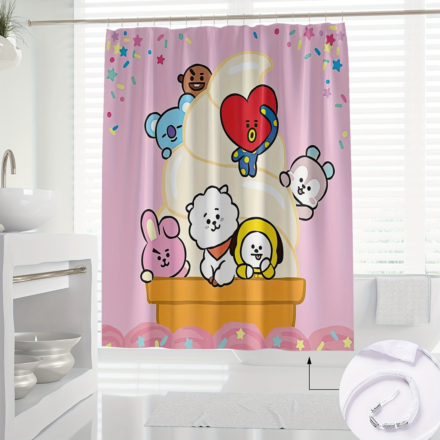 Cortina de Banho BT21 doces