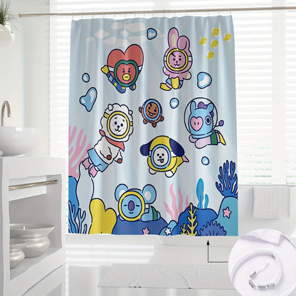 Cortina de Banho BT21 Mergulho fofo