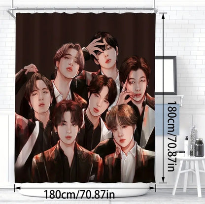 Cortina de banheiro BTS