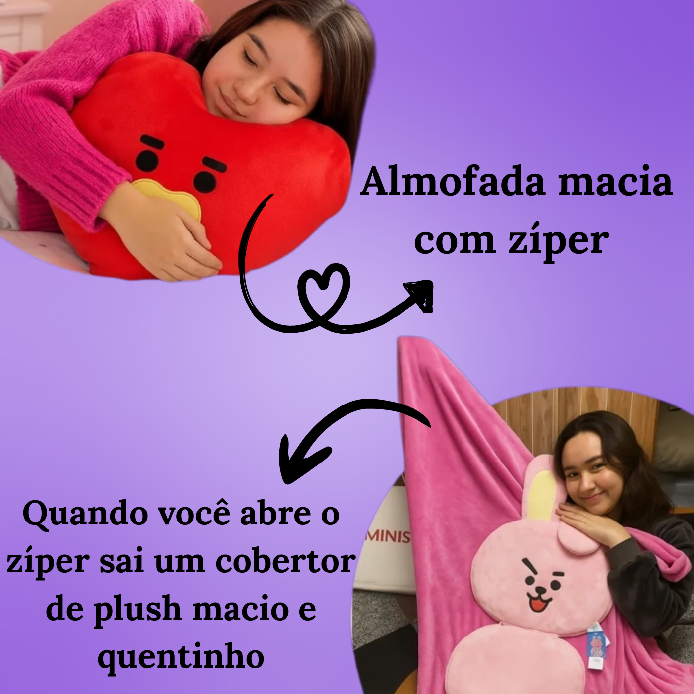 Almofada Cobertor 2 em 1 BT21