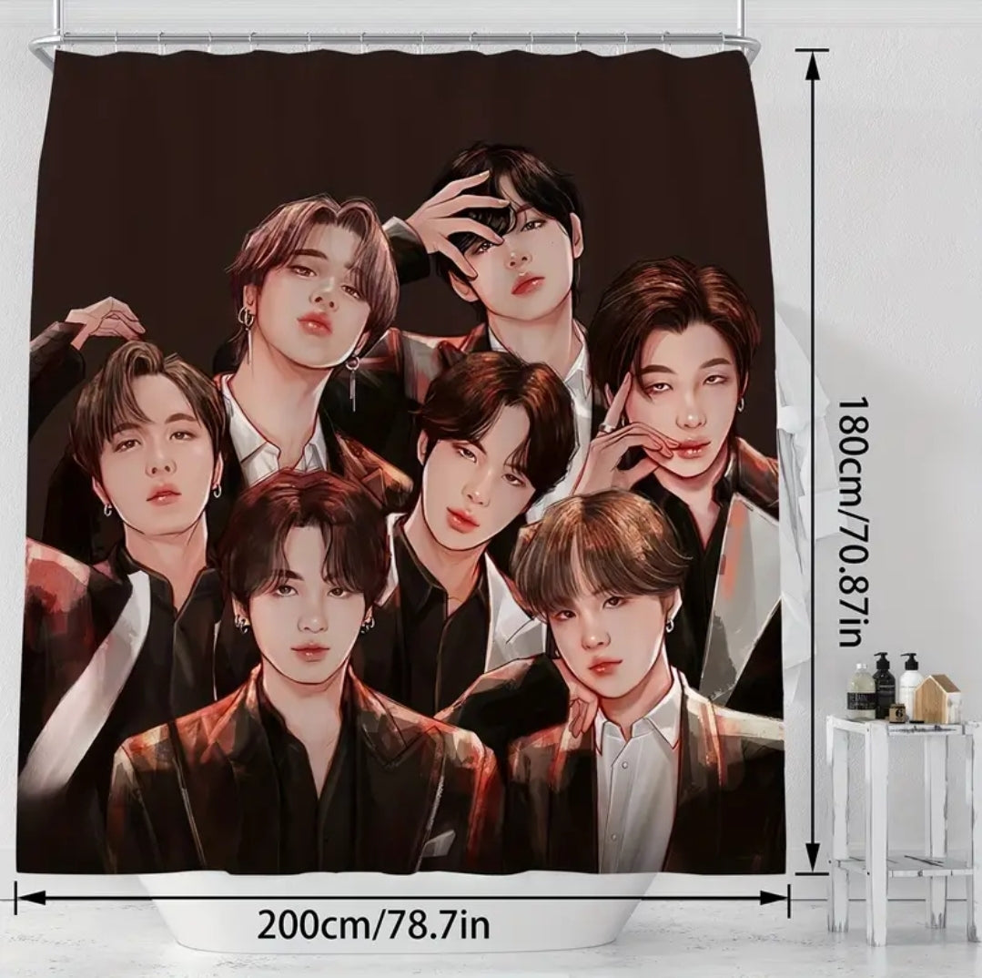 Cortina de banheiro BTS