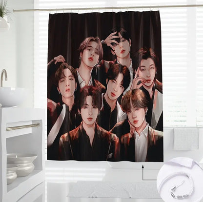 Cortina de banheiro BTS
